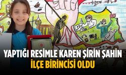 Yaptığı resimle Karen Şirin Şahin ilçe birincisi oldu