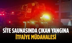 Site saunasında çıkan yangına itfaiye müdahalesi