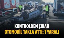 Kontrolden çıkan otomobil takla attı: 1 yaralı