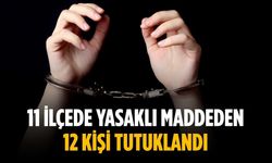 11 ilçede yasaklı maddeden 12 kişi tutuklandı