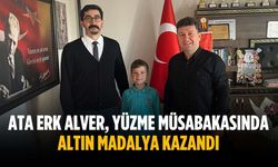 Ata Erk Alver, yüzme müsabakasında altın madalya kazandı
