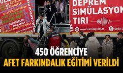 450 öğrenciye afet farkındalık eğitimi verildi