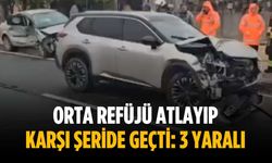 Orta refüjü atlayıp karşı şeride geçti: 3 yaralı
