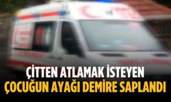 Çitten atlamak İsteyen çocuğun ayağı demire saplandı
