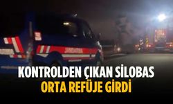 Kontrolden çıkan silobas orta refüje girdi
