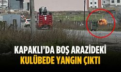 Kapaklı’da boş arazideki kulübede yangın çıktı