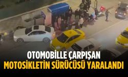 Otomobille çarpışan motosikletin sürücüsü yaralandı