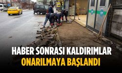 Haber sonrası kaldırımlar onarılmaya başlandı