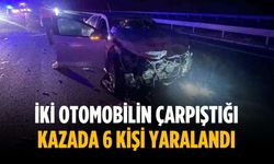 İki otomobilin çarpıştığı kazada 6 kişi yaralandı