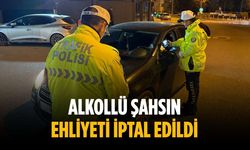 Alkollü şahsın ehliyeti iptal edildi