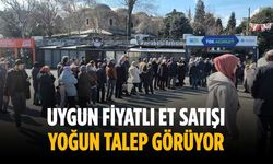 Uygun fiyatlı et satışı yoğun talep görüyor