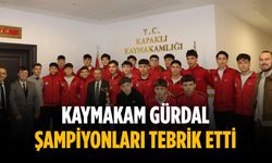 Kaymakam Gürdal şampiyonları tebrik etti