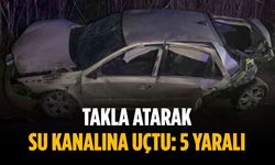 Takla atarak su kanalına uçtu: 5 yaralı