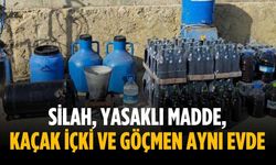Silah, yasaklı madde, kaçak içki ve göçmen aynı evde