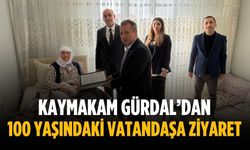 Kaymakam Gürdal’dan 100 yaşındaki vatandaşa ziyaret