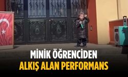 Minik öğrenciden alkış alan performans