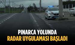 Pınarca yolunda radar uygulaması başladı