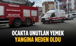Ocakta unutlan yemek yangına neden oldu