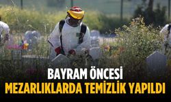 Bayram öncesi mezarlıklarda temizlik yapıldı
