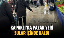 Kapaklı’da pazar yeri sular içinde kaldı