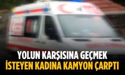 Yolun karşısına geçmek isteyen kadına kamyon çarptı
