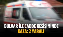 Bulvar ile cadde kesişiminde kaza: 2 yaralı