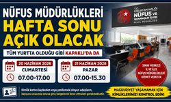 Kapaklı Nüfus Müdürlüğü hafta sonu açık olacak