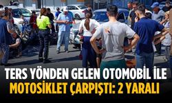 Ters yönden gelen otomobil ile motosiklet çarpıştı: 2 yaralı