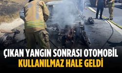 Çıkan yangın sonrası otomobil kullanılmaz hale geldi