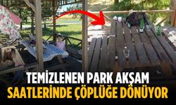 Temizlenen park akşam saatlerinde çöplüğe dönüyor