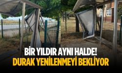 Bir yıldır aynı halde! Hasarlı durak yenilenmeyi bekliyor
