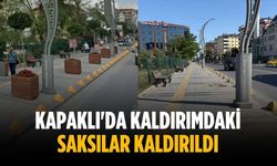 Kapaklı’da kaldırımdaki saksılar kaldırıldı