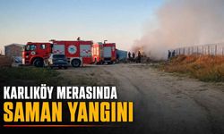 Karlıköy’de saman yangını