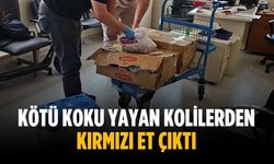 Kötü koku yayan kolilerden kırmızı et çıktı
