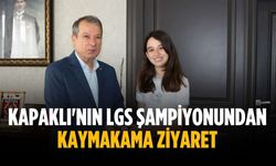 Kapaklı'nın LGS şampiyonundan kaymakama ziyaret