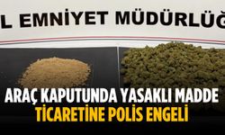 Araç kaputunda yasaklı madde ticaretine polis engeli
