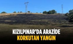 Kızılpınar'da arazide korkutan yangın