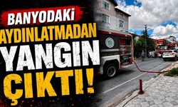 Banyodaki aydınlatmadan yangın çıktı