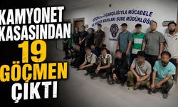 Kamyonet kasasından 19 göçmen çıktı