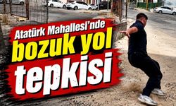 Atatürk Mahallesi’nde bozuk yol tepkisi