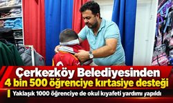 Çerkezköy Belediyesi’nden 4 bin 500 öğrenciye kırtasiye desteği