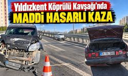 Yıldızkent Köprülü Kavşağı’nda maddi hasarlı kaza