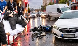 Çerkezköy'de motor ile otomobil çarpıştı: 2 yaralı