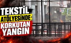 Tekstil atölyesinde korkutan yangın
