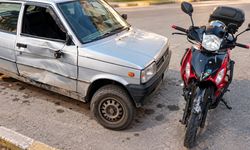 Kapaklı'da motosiklet ve otomobil çarpıştı