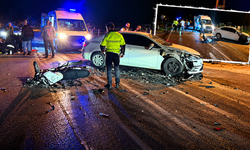 Otomobille çarpışan motosiklet sürücüsü yaralandı