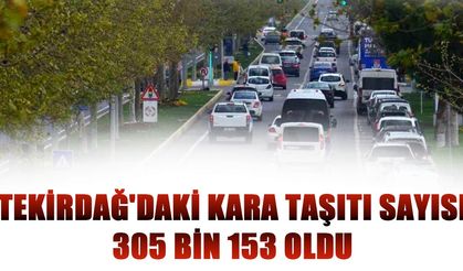 Tekirdağ'daki kara taşıtı sayısı 305 bin 153 oldu