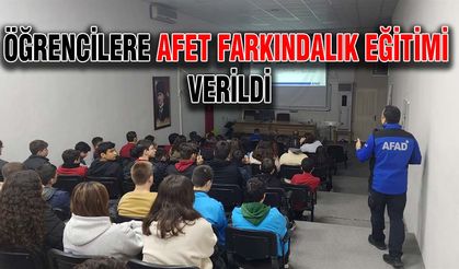 Öğrencilere afet farkındalık eğitimi verildi