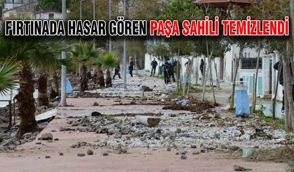 Fırtınada hasar gören Paşa Sahili temizlendi
