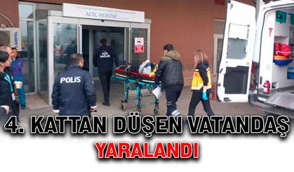 4. kattaki camdan düşen vatandaş yaralandı